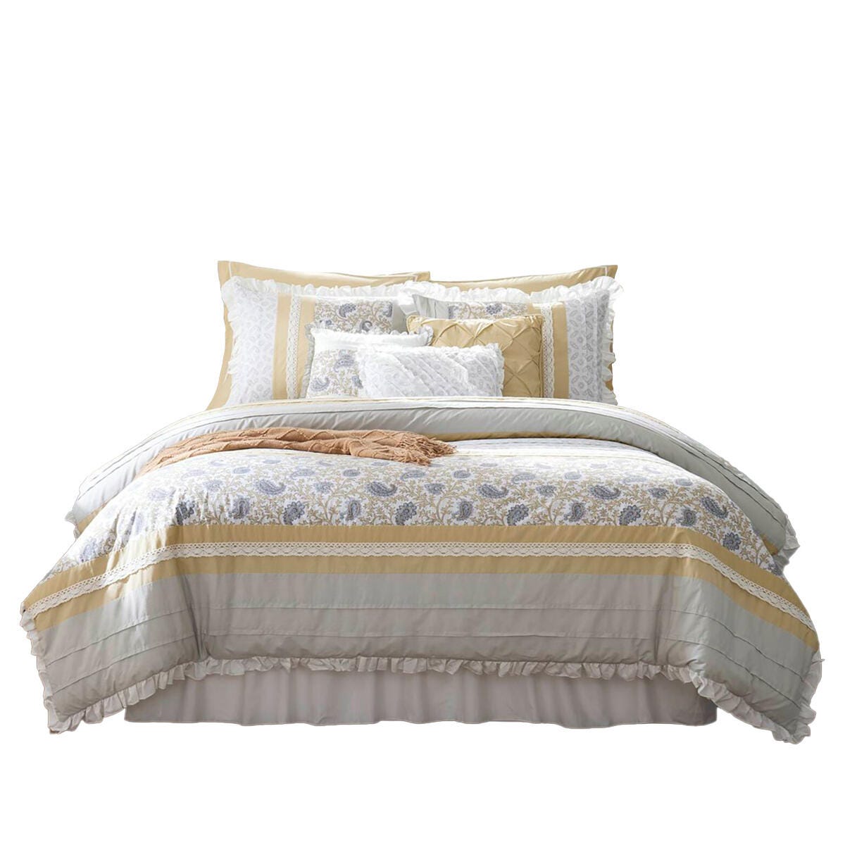 Madison Park Dawn 9-Piece King Comforter Set, Yellow, rollover