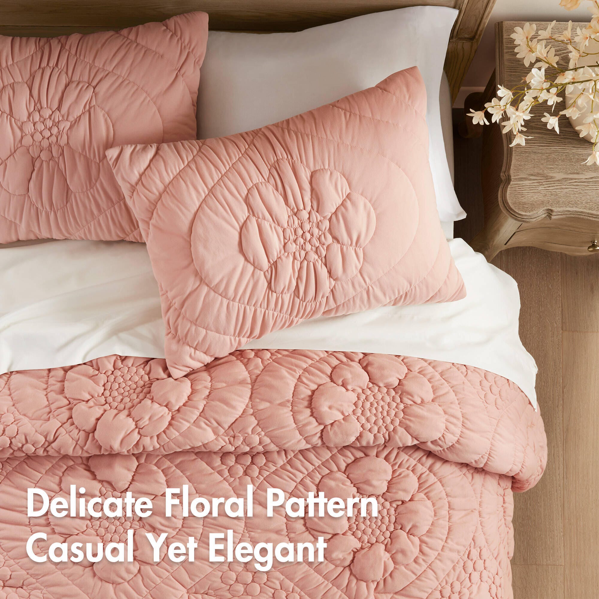 Madison Park Elise 3-Piece King Comforter Set, Pink, large