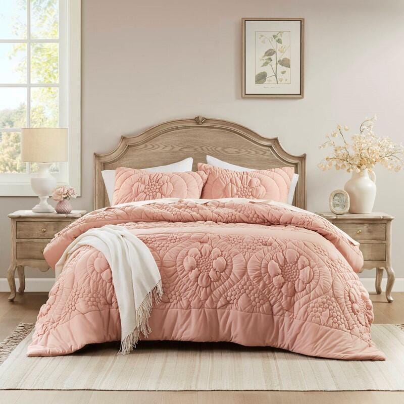 Madison Park Elise 3-Piece King Comforter Set, Pink, large