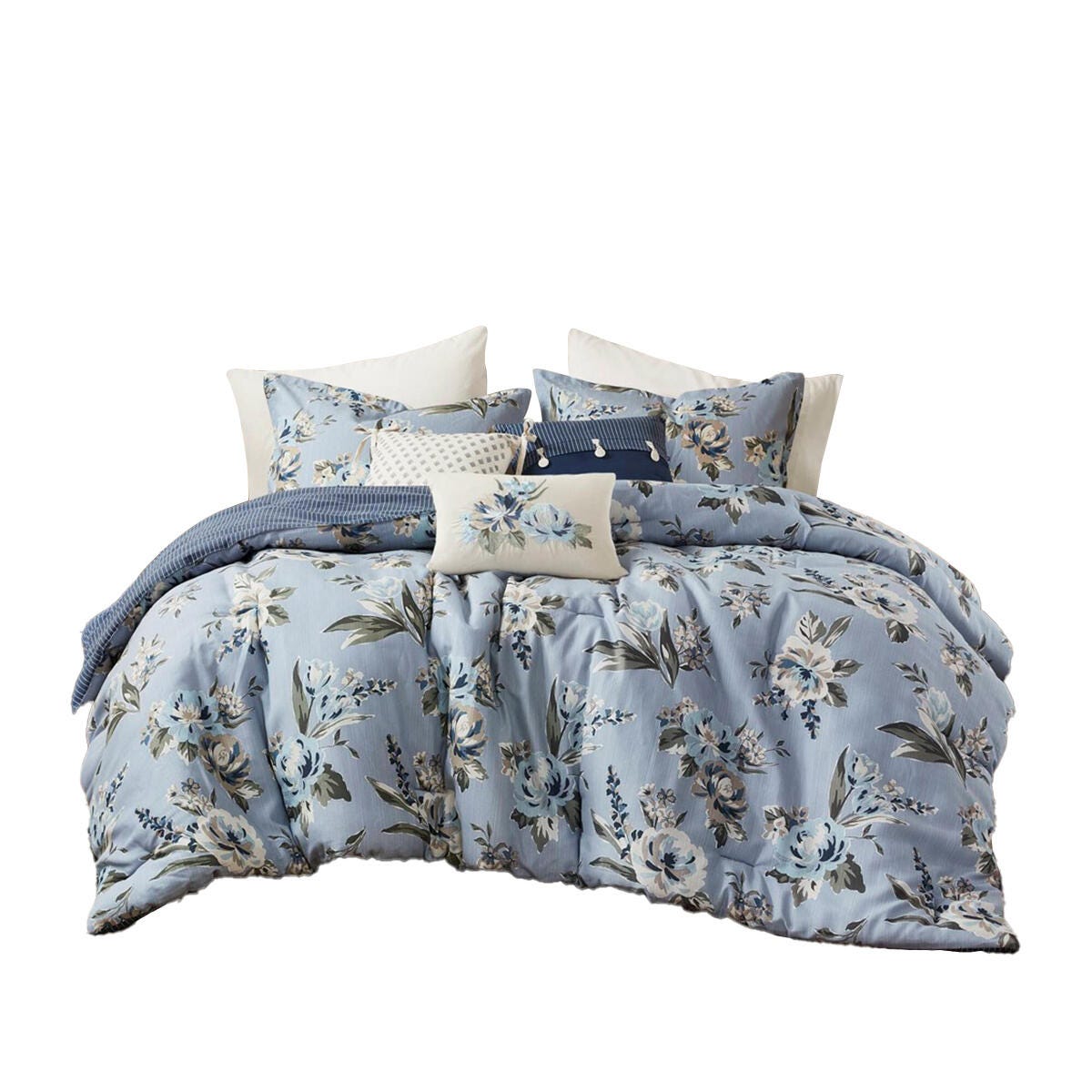 Madison Park Salara 7-Piece California King Comforter Set, Blue, rollover