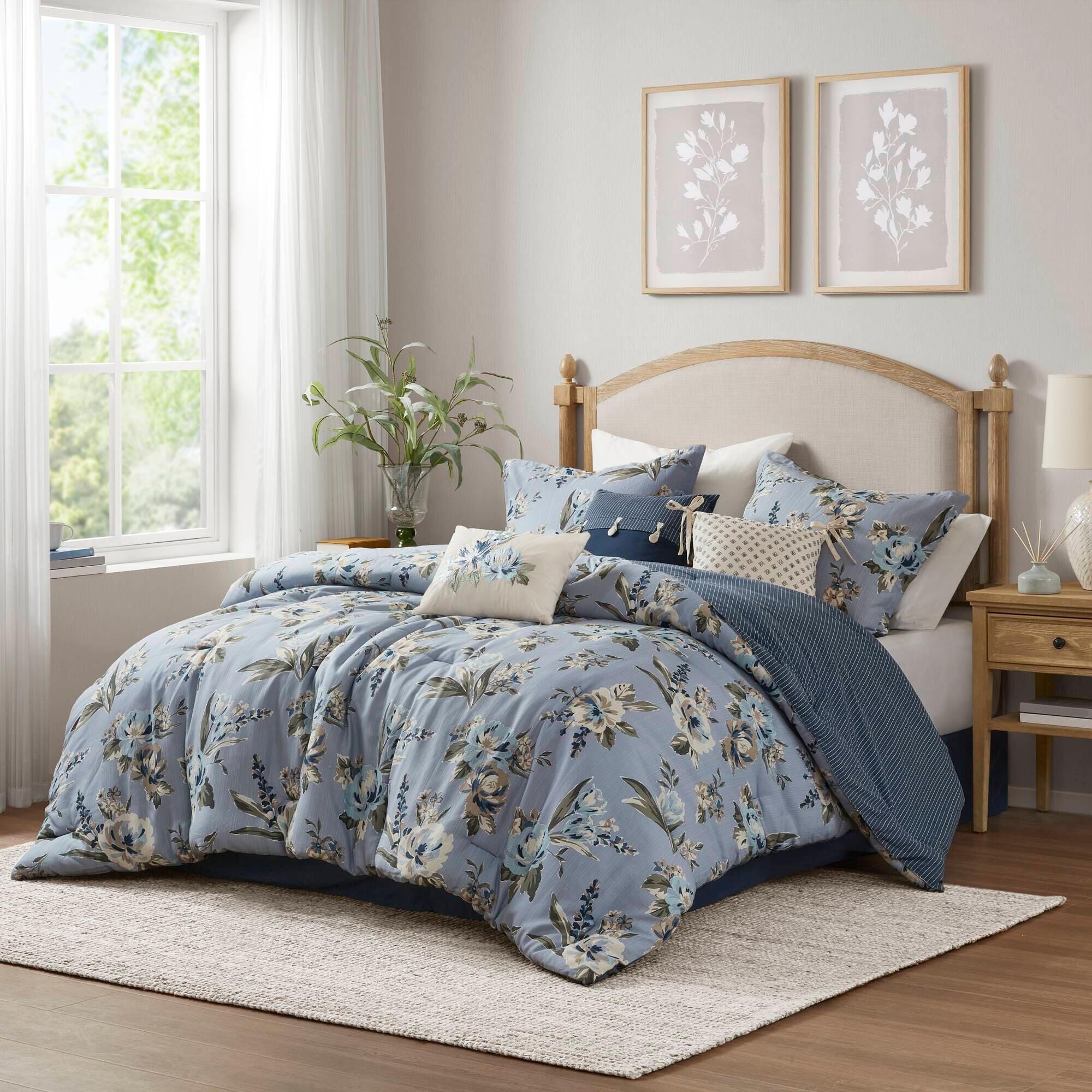 Madison Park Salara 7-Piece California King Comforter Set, Blue, large