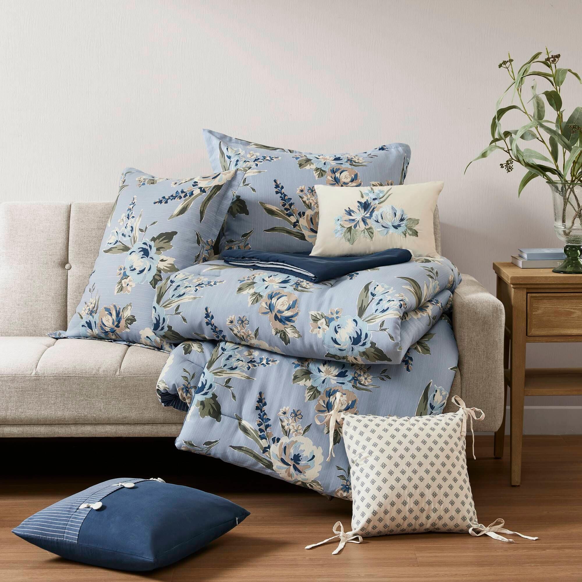 Madison Park Salara 7-Piece California King Comforter Set, Blue, large