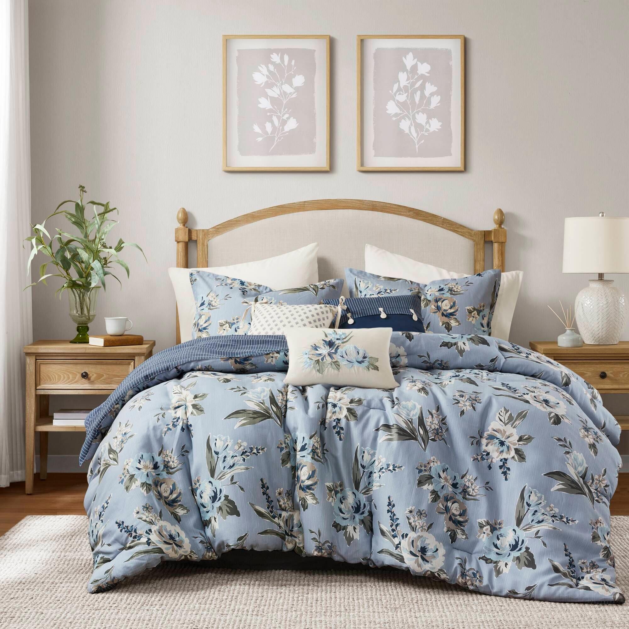 Madison Park Salara 7-Piece King Comforter Set, Blue, large