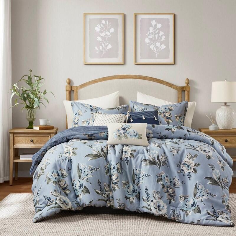 Madison Park Salara 7-Piece Queen Comforter Set, Blue, large