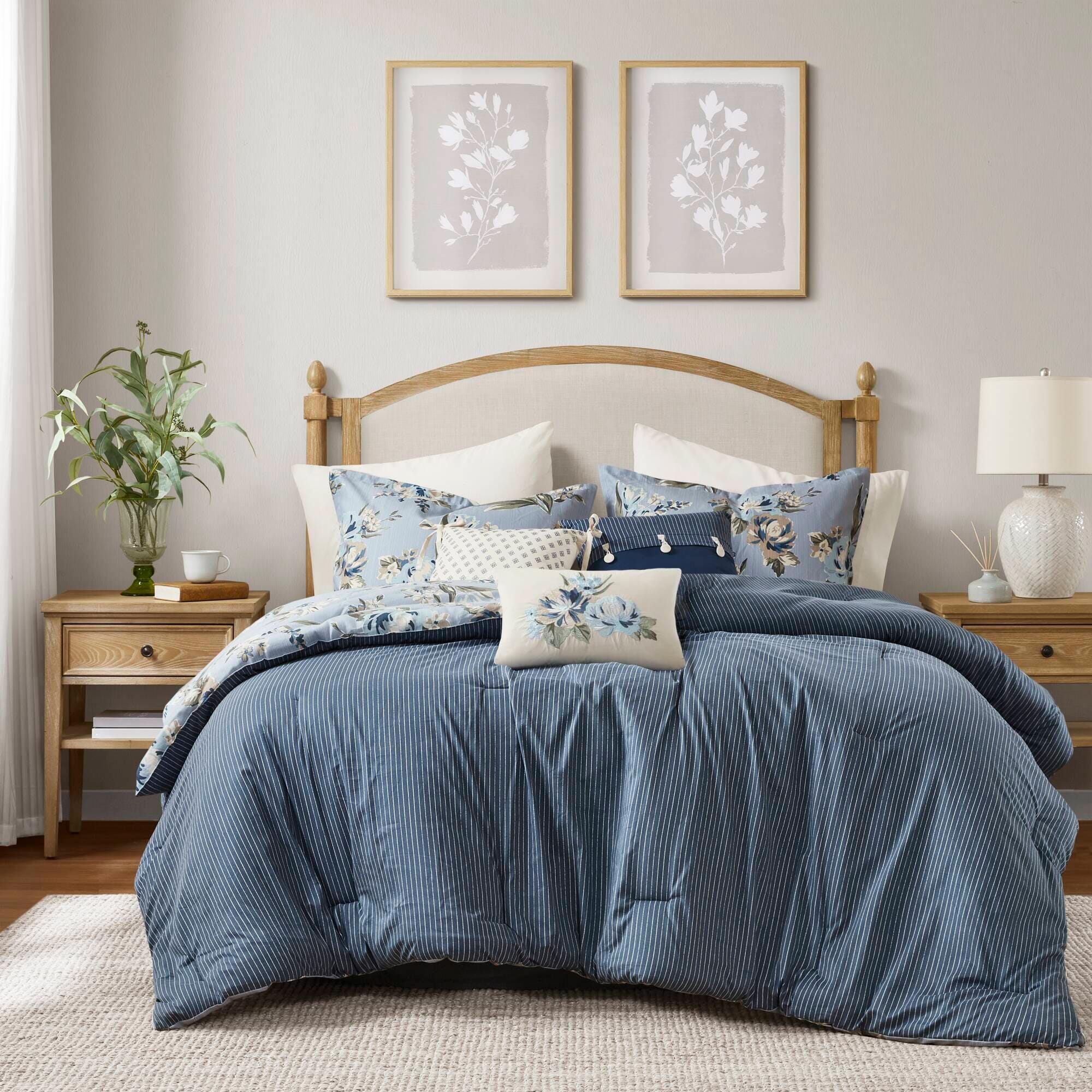 Madison Park Salara 7-Piece Queen Comforter Set, Blue, large