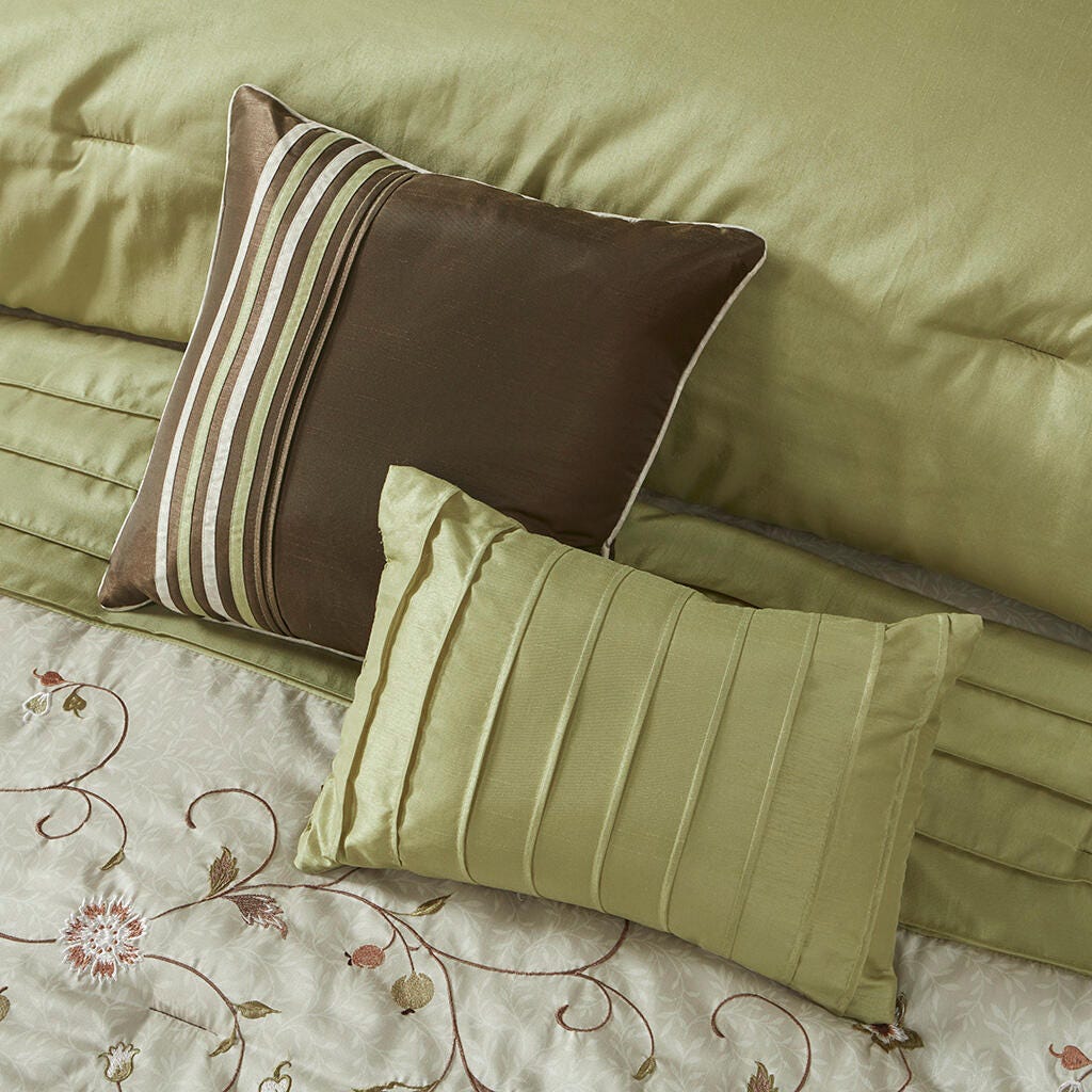 Madison Park Serene 7-Piece California King Comforter Set, Green, large