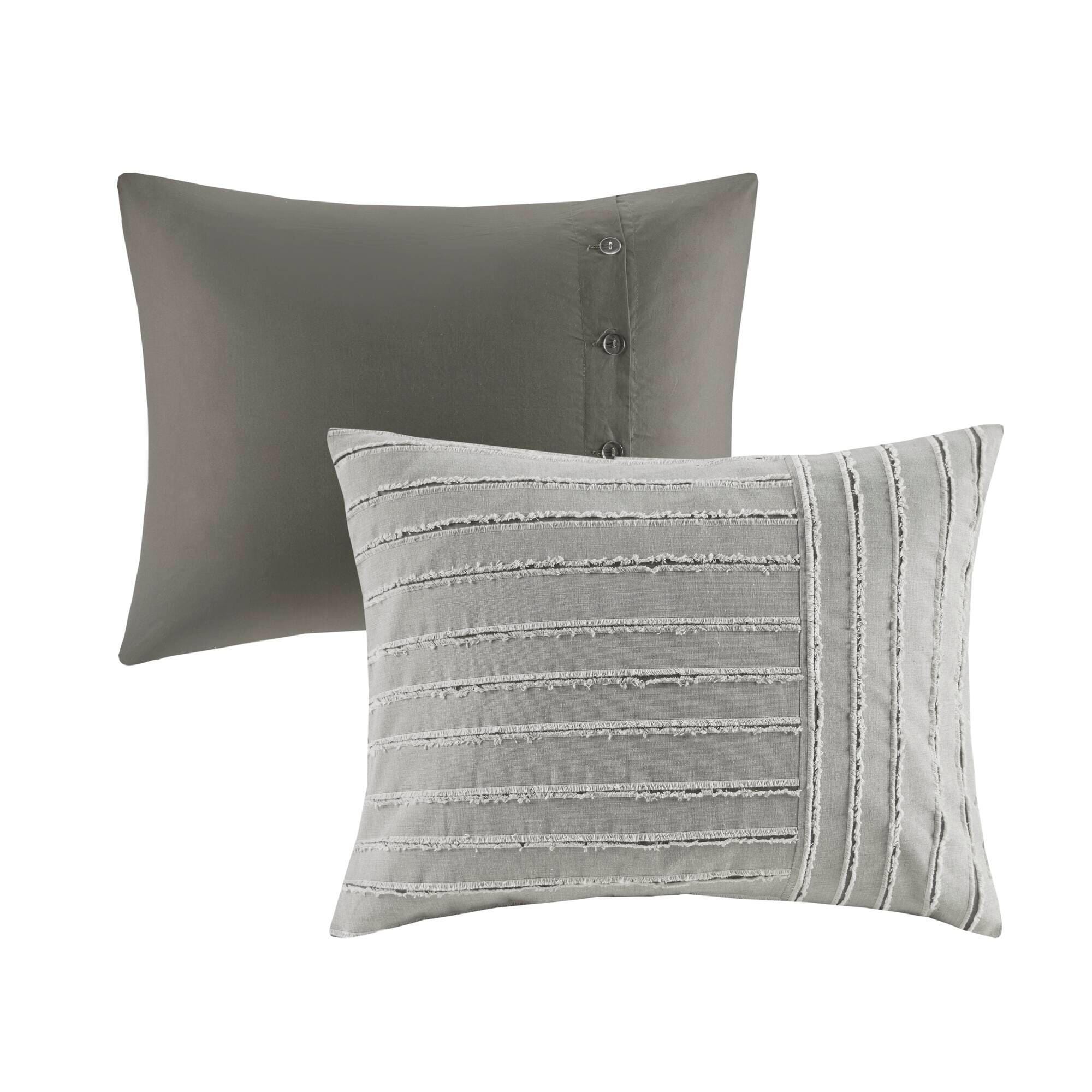 Essence 8-Piece Queen Comforter Set, Gray, large