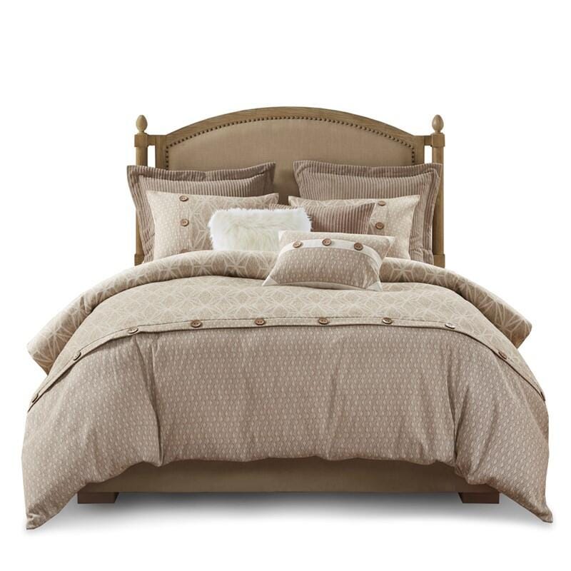 Grace 8-Piece Queen Comforter Set, Taupe, large