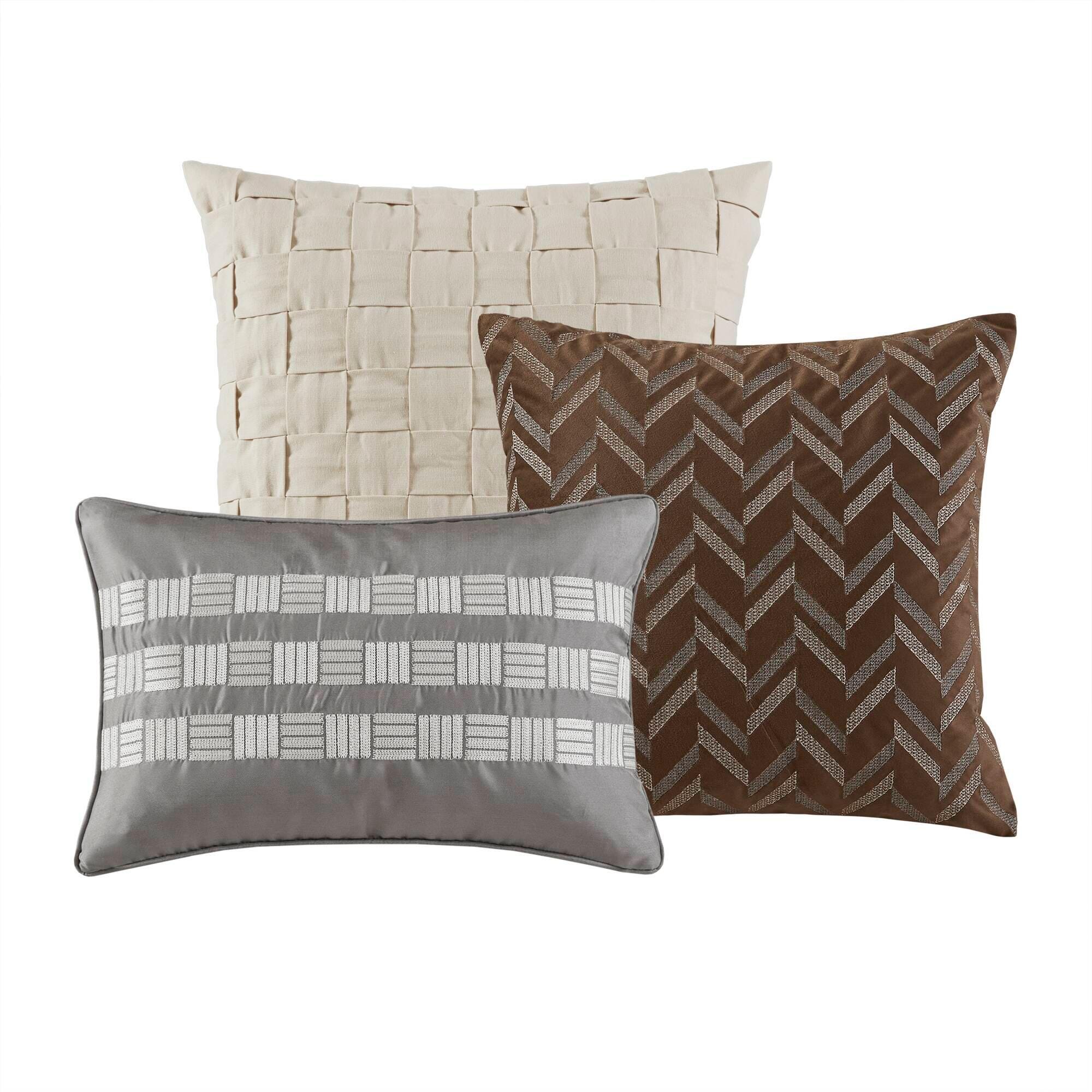 Madison Park Signature Prescott 8-Piece Queen Comforter Set, Taupe, large