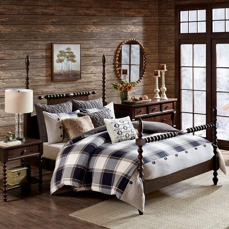Urban Cabin 9-Piece King Comforter Set, Brown, rollover