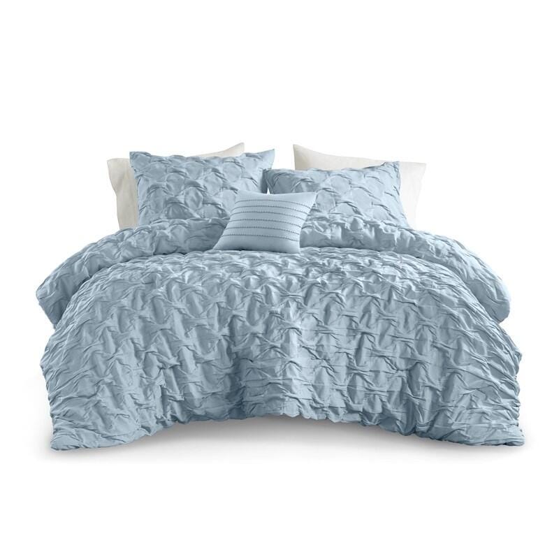 Super Listing Bailey 4-Piece King/California King Comforter Set, Blue, rollover