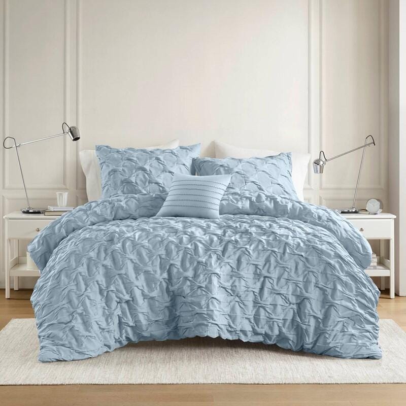 Super Listing Bailey 4-Piece King/California King Comforter Set, Blue, large
