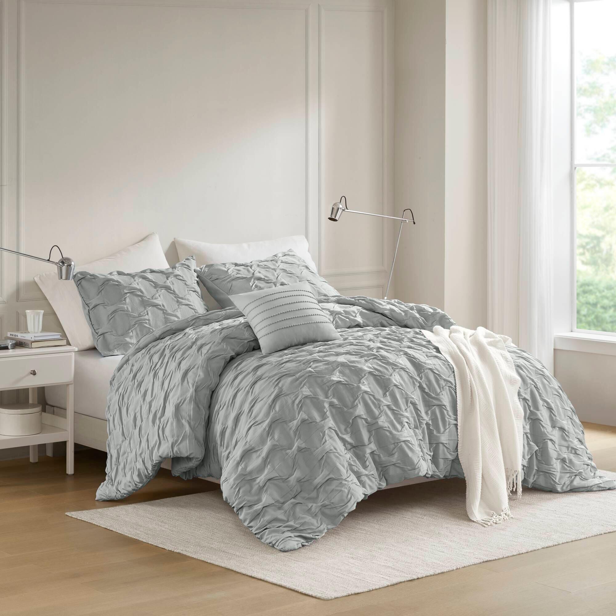 Super Listing Bailey 3-Piece Twin/Twin XL Comforter Set, Gray, large
