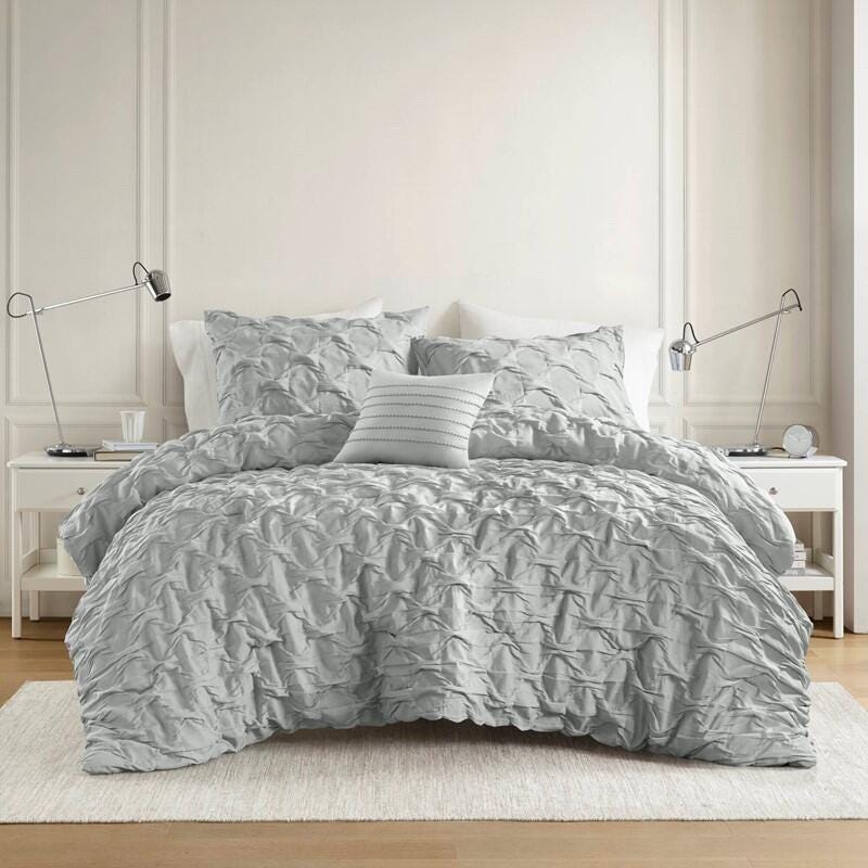 Super Listing Bailey 4-Piece King/California King Comforter Set, Gray, large