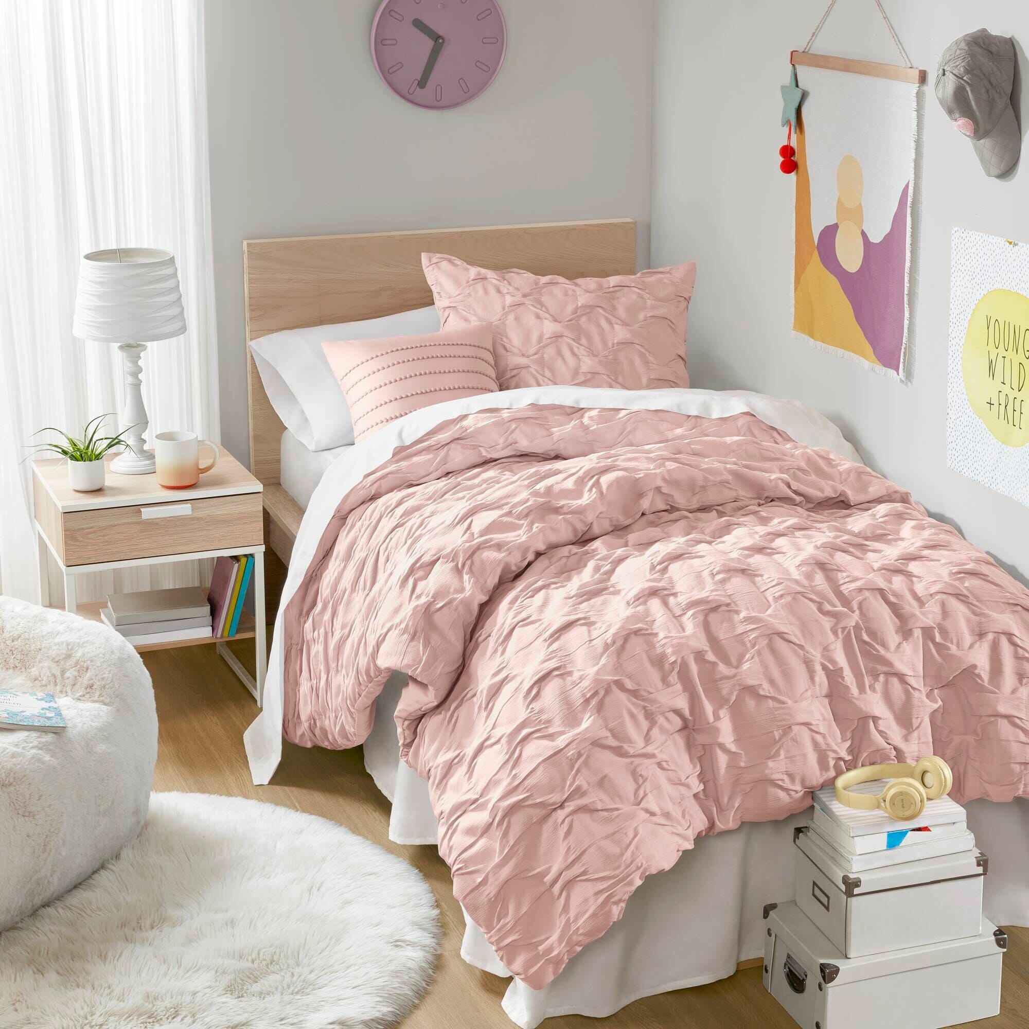 Super Listing Bailey 3-Piece Twin/Twin XL Comforter Set, Pink, large