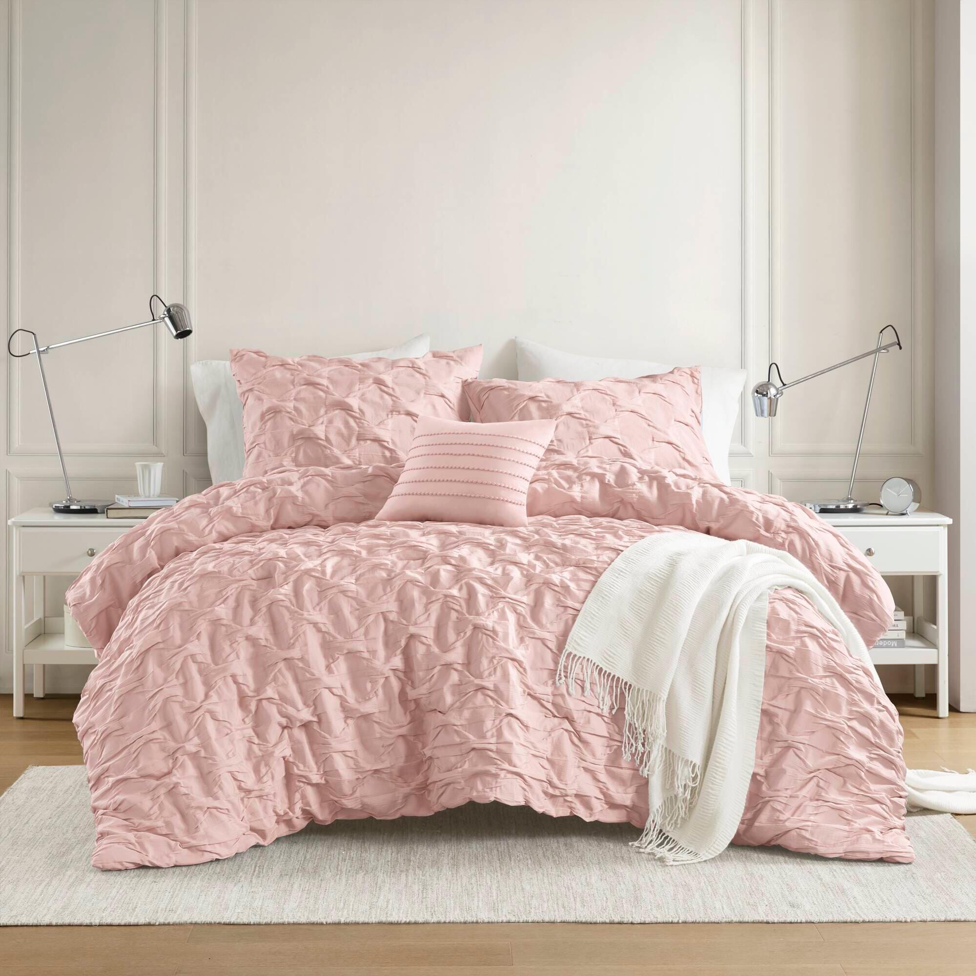 Super Listing Bailey 4-Piece King/California King Comforter Set, Pink, large