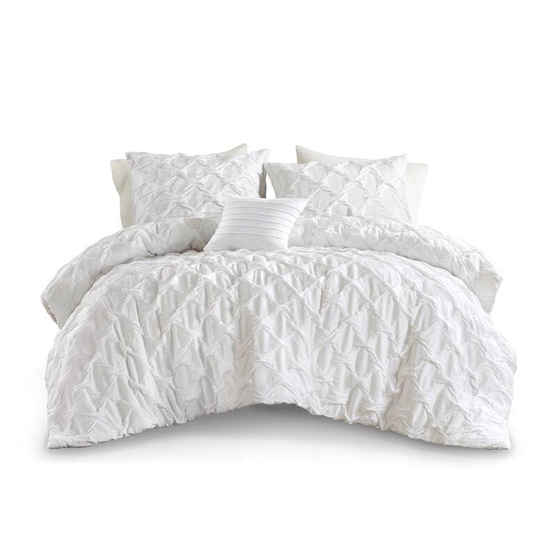 Super Listing Bailey 3-Piece Twin/Twin XL Comforter Set, White, rollover
