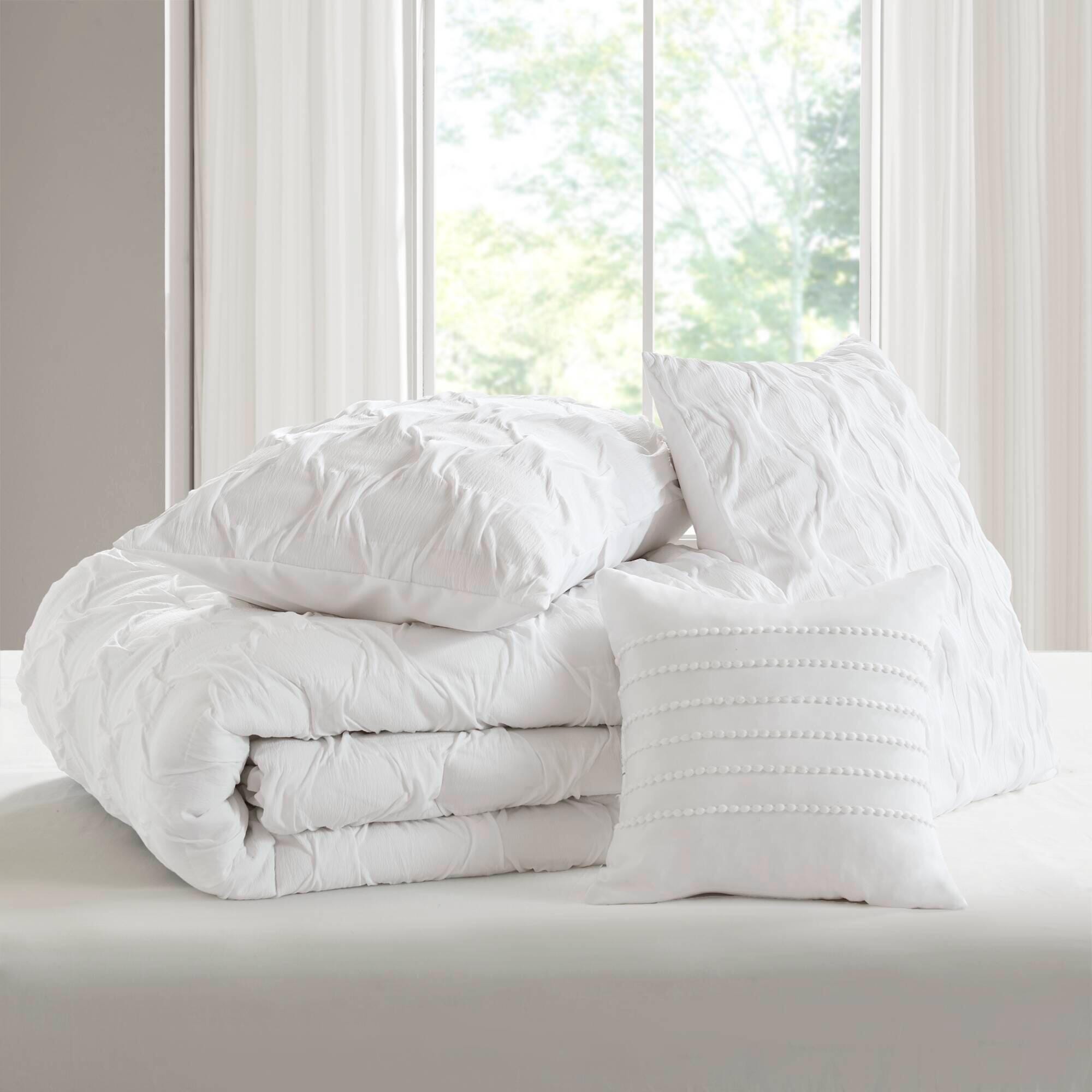 Super Listing Bailey 3-Piece Twin/Twin XL Comforter Set, White, large