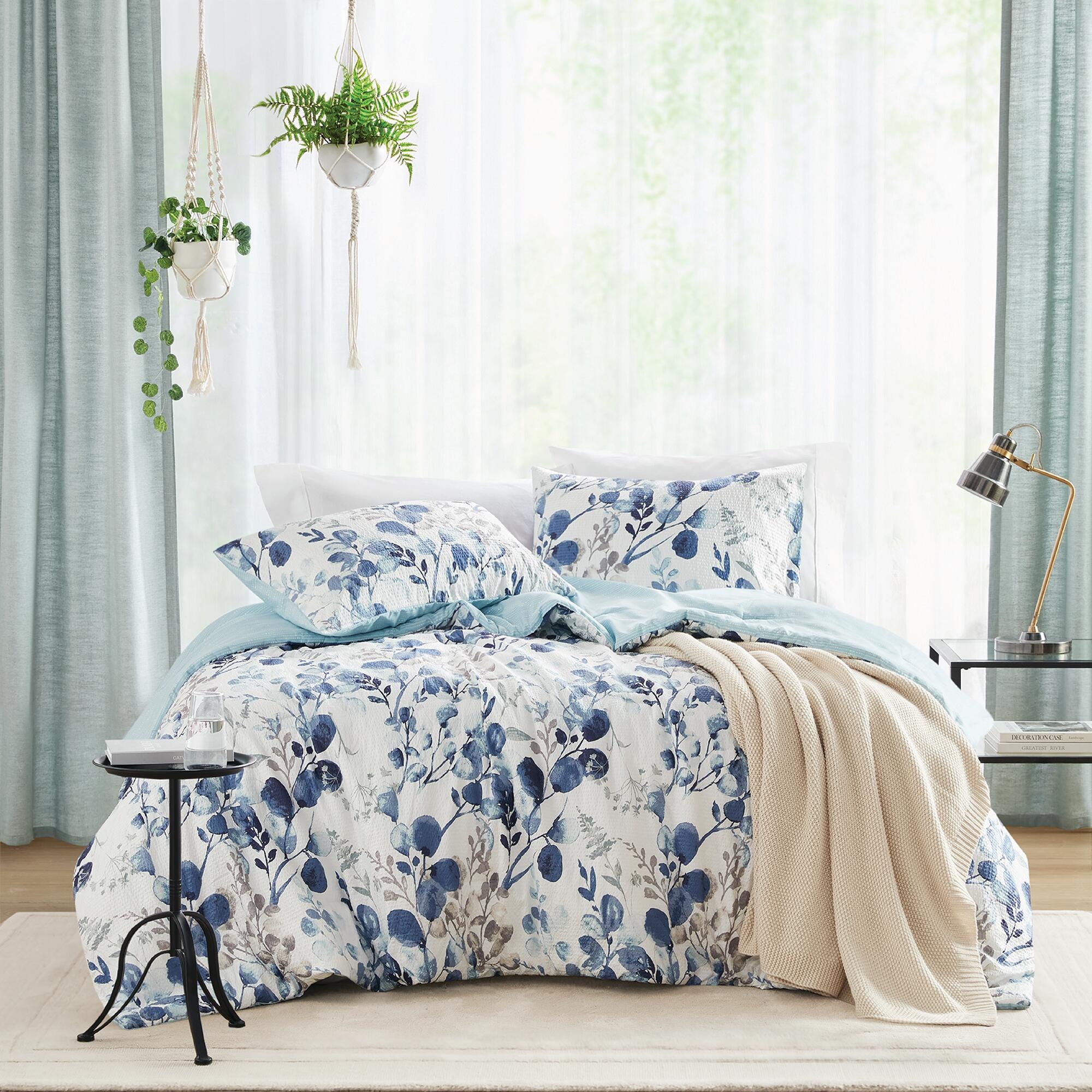 Super Listing Gabby 3-Piece Full/Queen Comforter Set, Navy/Blue, large