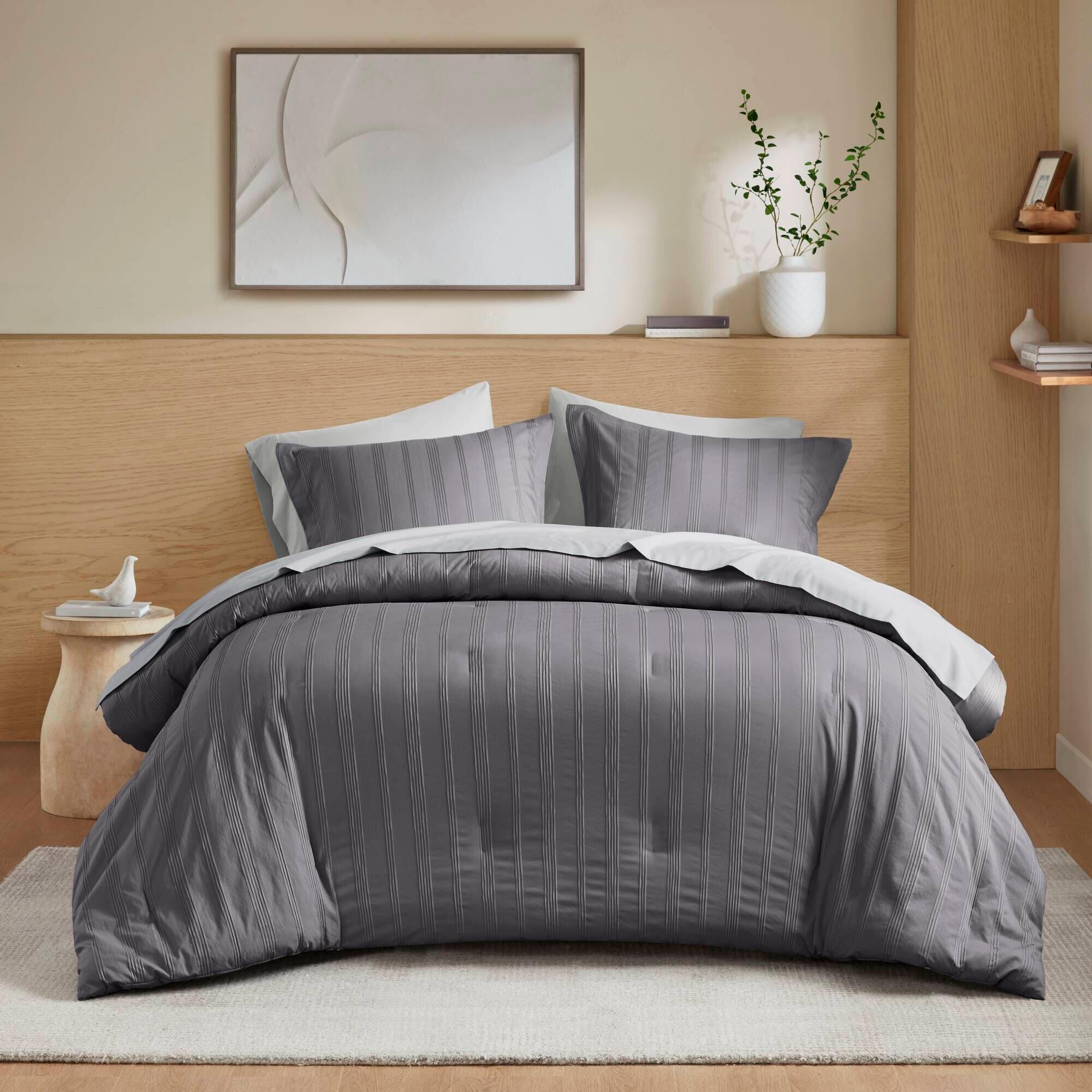 Super Listing Logan 7-Piece King Comforter Set, Charcoal, large