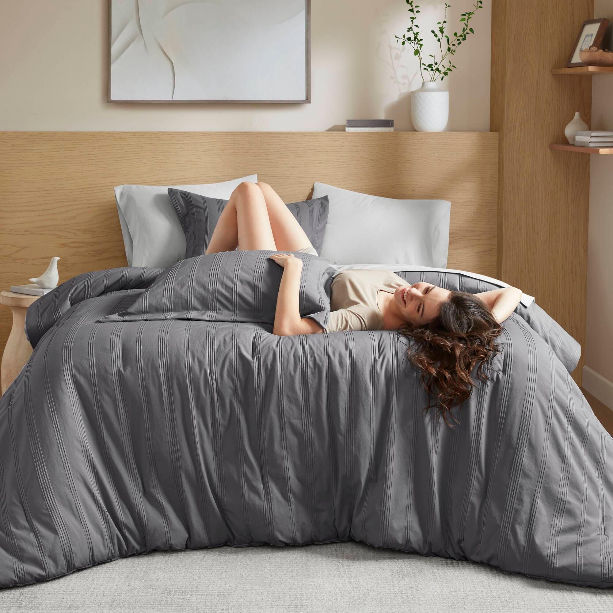 Super Listing Logan 7-Piece Queen Comforter Set, Charcoal, large
