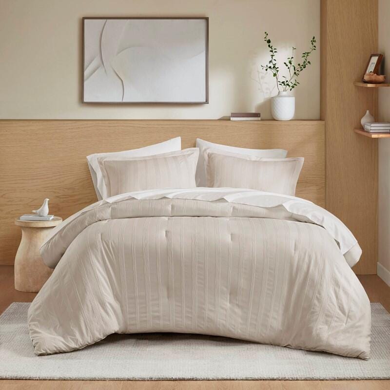 Super Listing Logan 7-Piece Full Comforter Set, Neutral, large