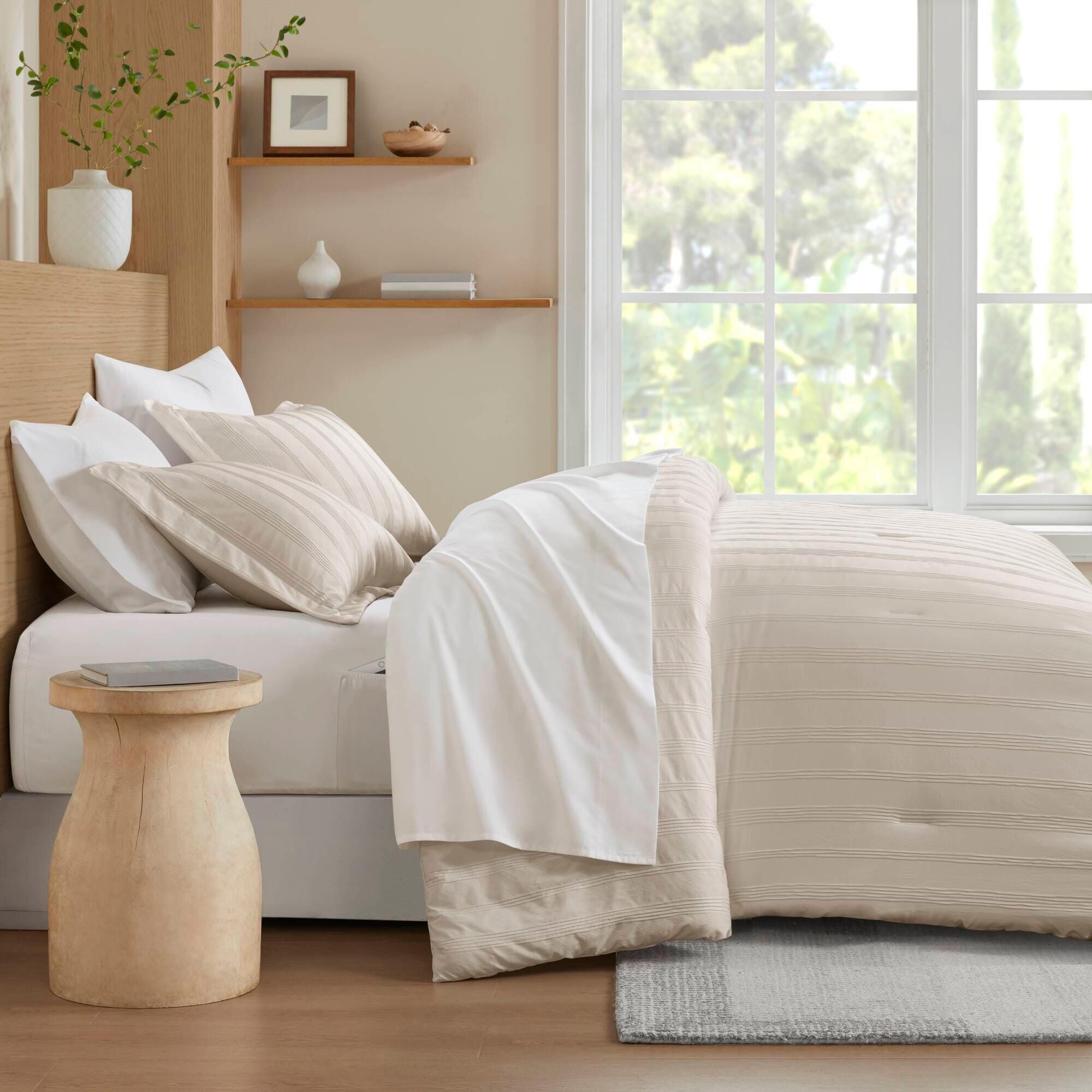 Super Listing Logan 7-Piece King Comforter Set, Neutral, large