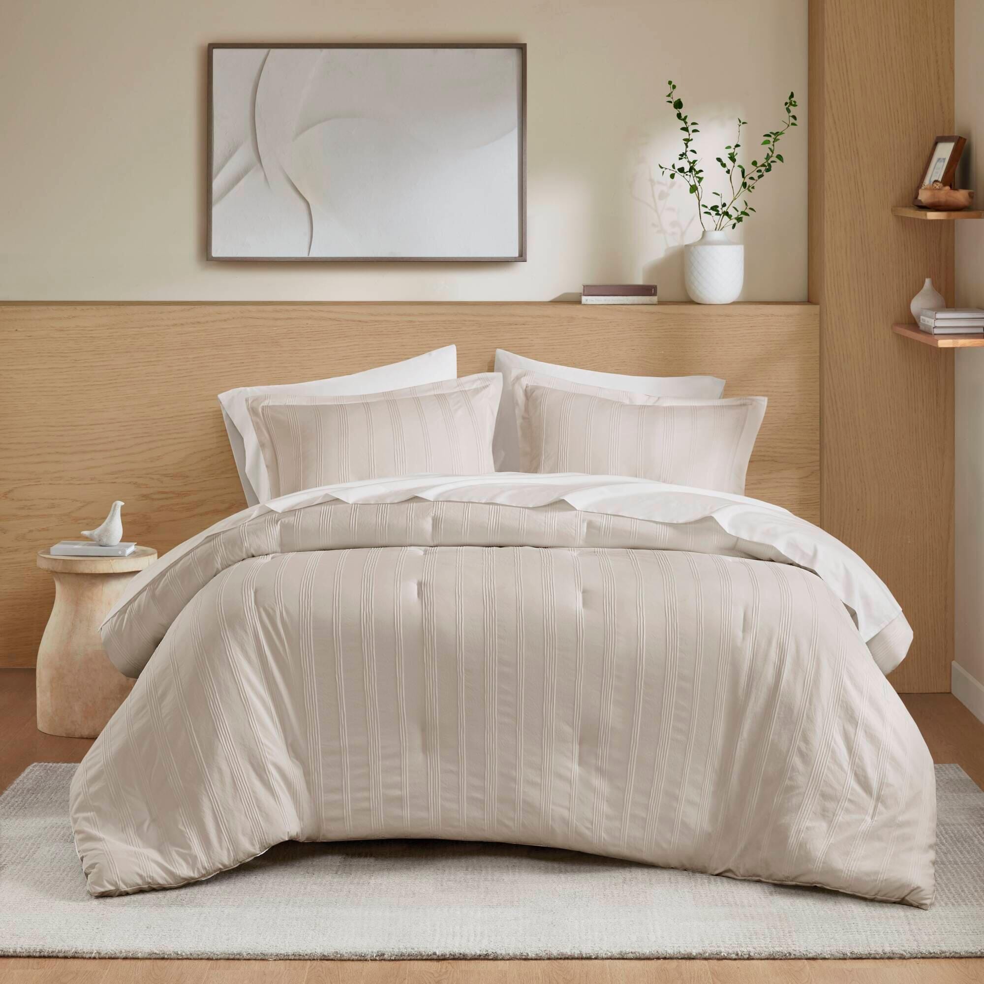 Super Listing Logan 7-Piece Queen Comforter Set, Neutral, large