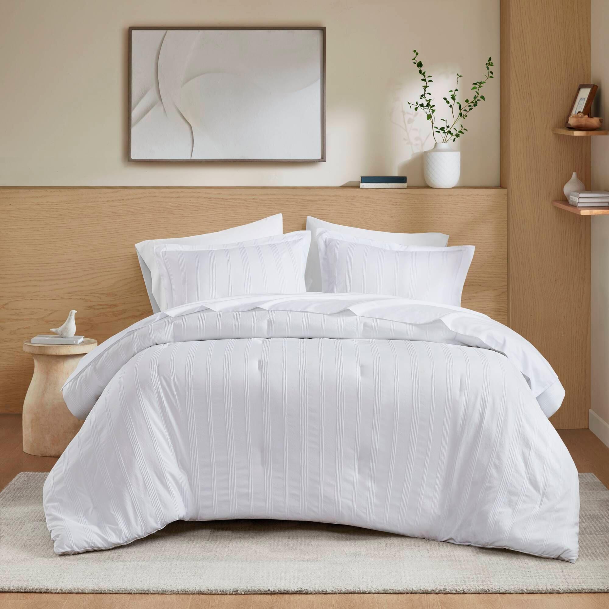 Super Listing Logan 7-Piece California King Comforter Set, White, large