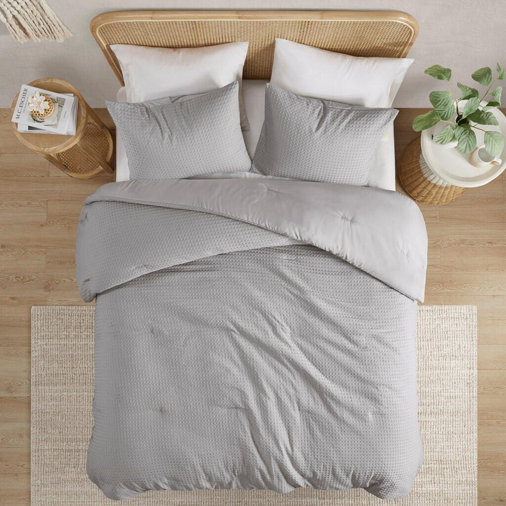 Super Listing Mina 2-Piece Twin/Twin XL Comforter Set, Light Gray, large