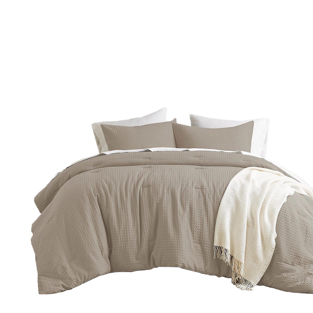Super Listing Mina 2-Piece Twin/Twin XL Comforter Set, Neutral, rollover
