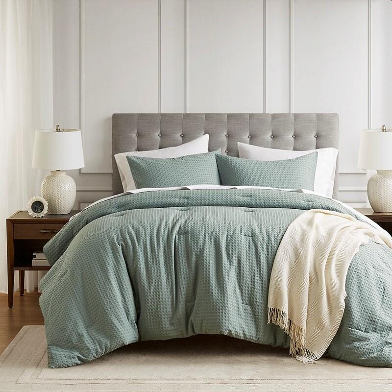 Super Listing Mina 2-Piece Twin/Twin XL Comforter Set, Sage Green, large