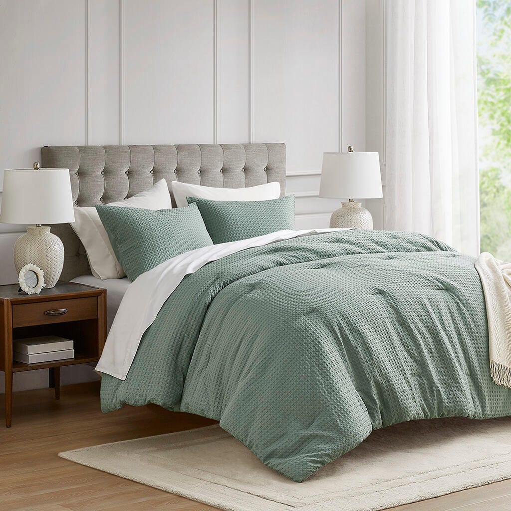 Super Listing Mina 2-Piece Twin/Twin XL Comforter Set, Sage Green, large