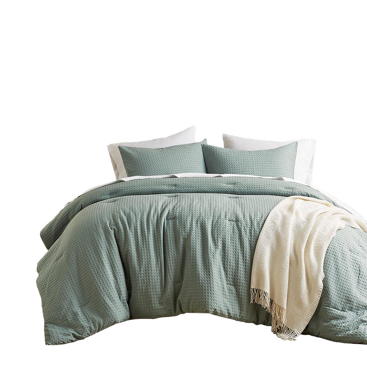 Super Listing Mina 3-Piece King/California King Comforter Set, Sage Green, rollover