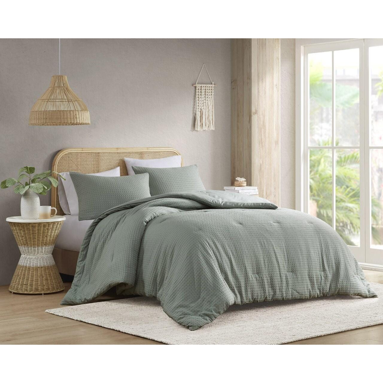 Super Listing Mina 3-Piece King/California King Comforter Set, Sage Green, large