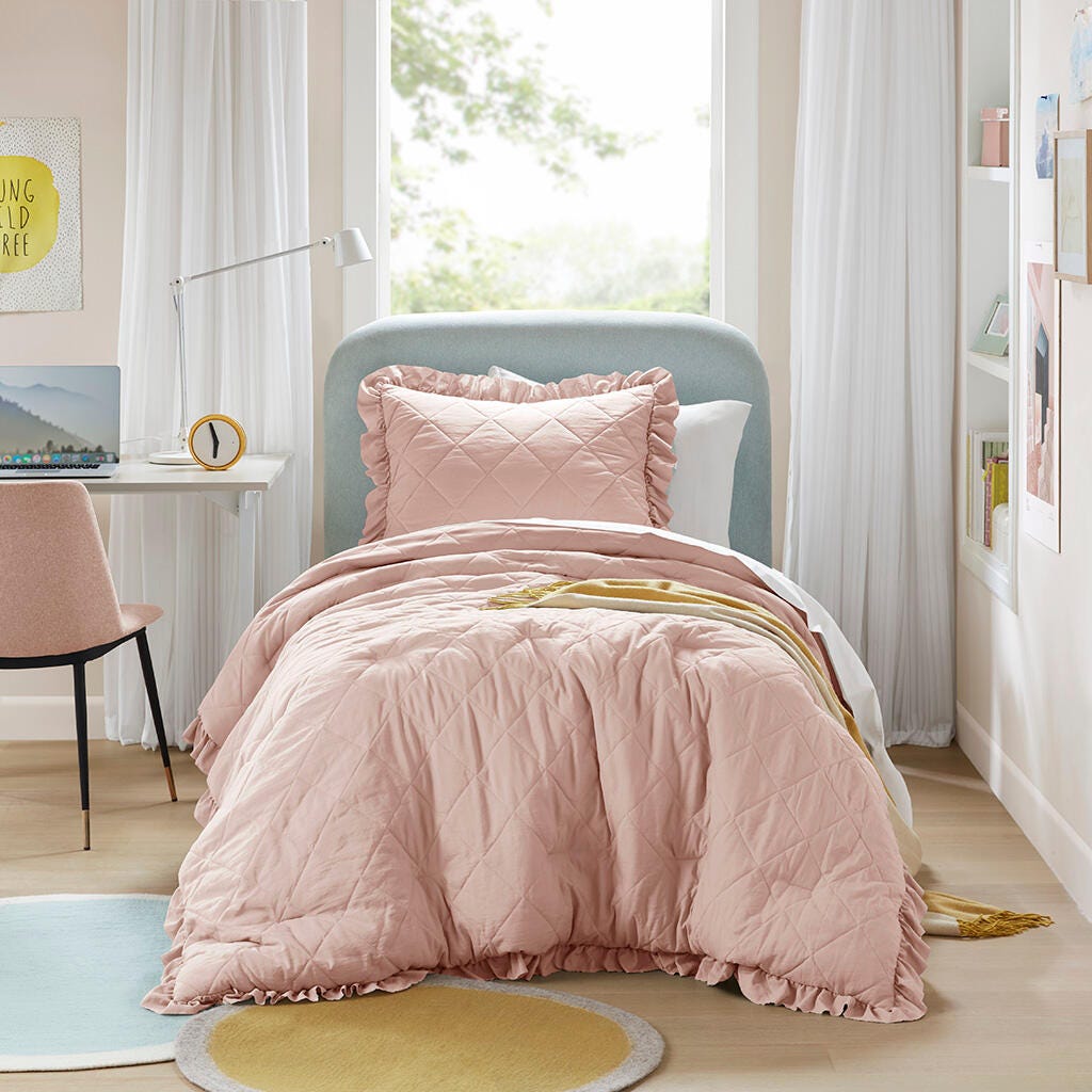 Super Listing Phoebe 2-Piece Twin/Twin XL Comforter Set, Blush, large