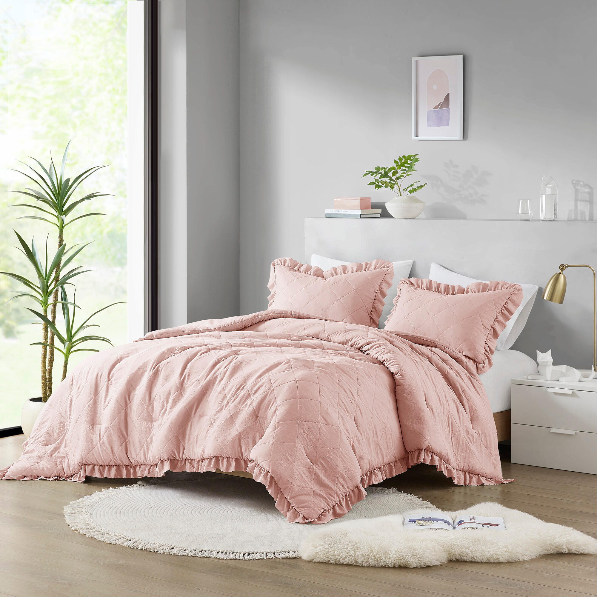 Super Listing Phoebe 2-Piece Twin/Twin XL Comforter Set, Blush, large