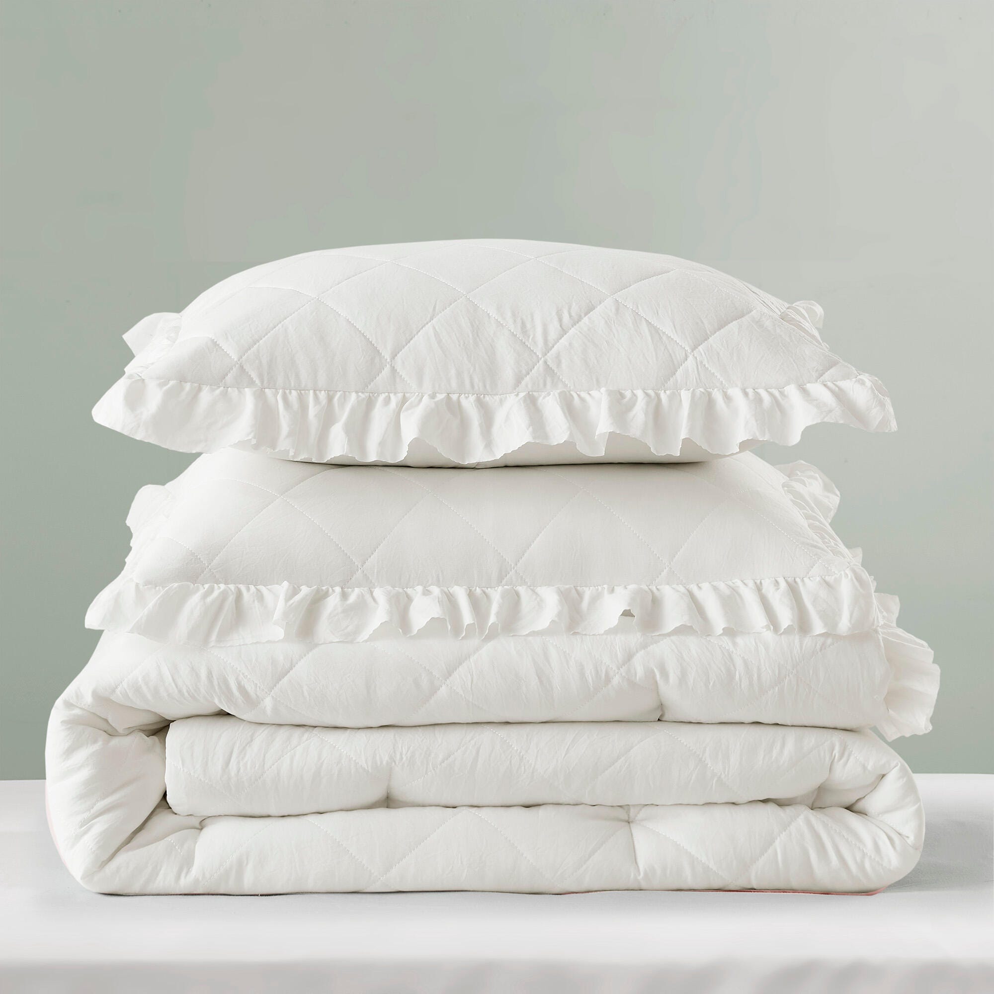 Super Listing Phoebe 3-Piece Full/Queen Comforter Set, Ivory, large