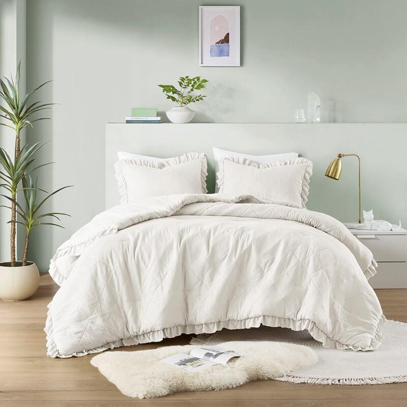 Super Listing Phoebe 3-Piece King/California King Comforter Set, Ivory, large