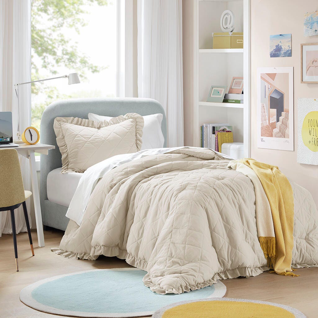 Super Listing Phoebe 2-Piece Twin/Twin XL Comforter Set, Neutral, large