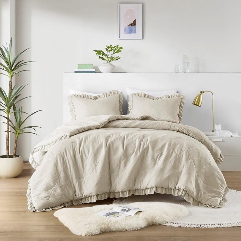 Super Listing Phoebe 3-Piece King/California King Comforter Set, Neutral, large