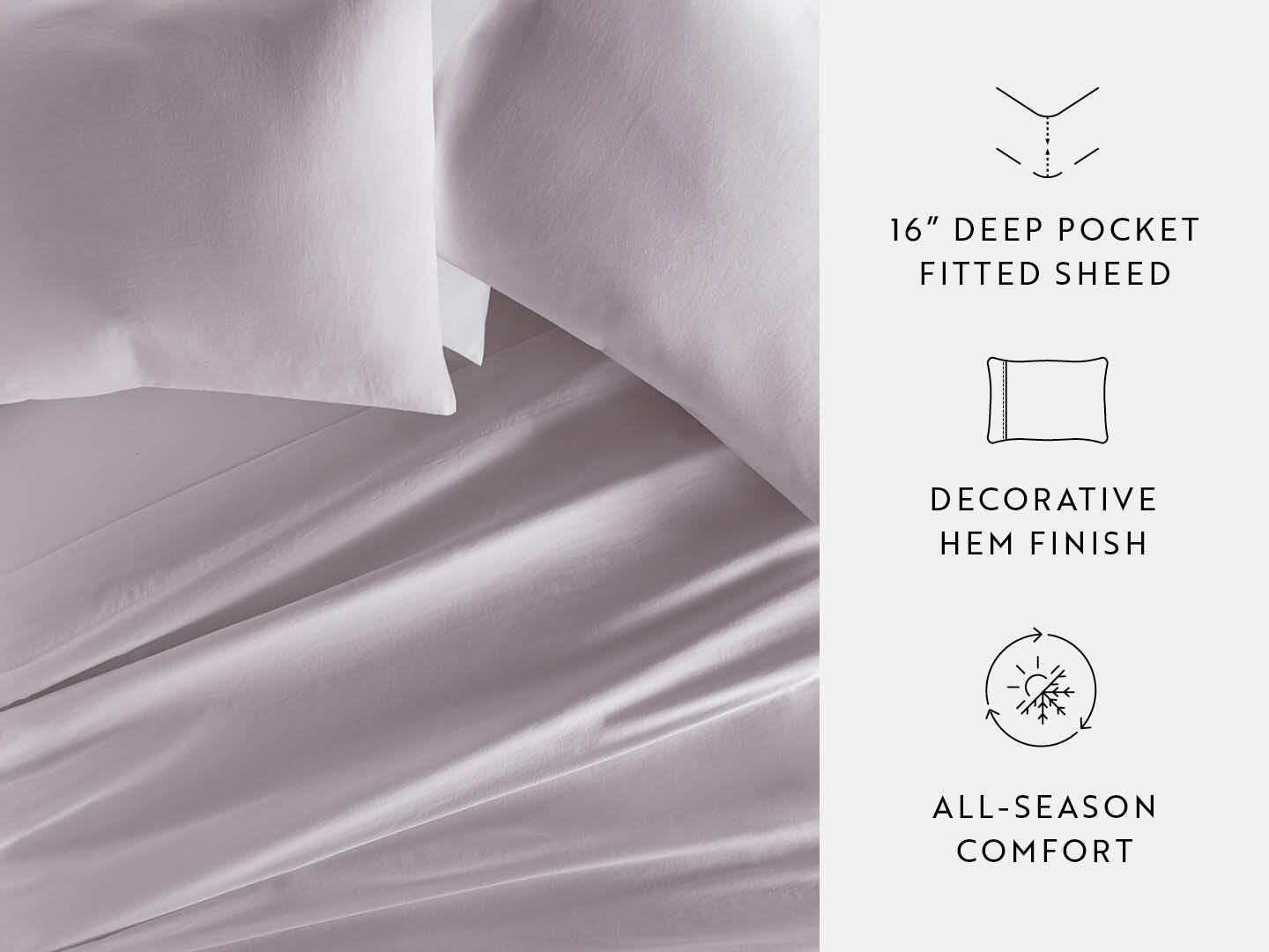 iEnjoy Home Staple 4 Piece California King Sheet Set, Mauve, large