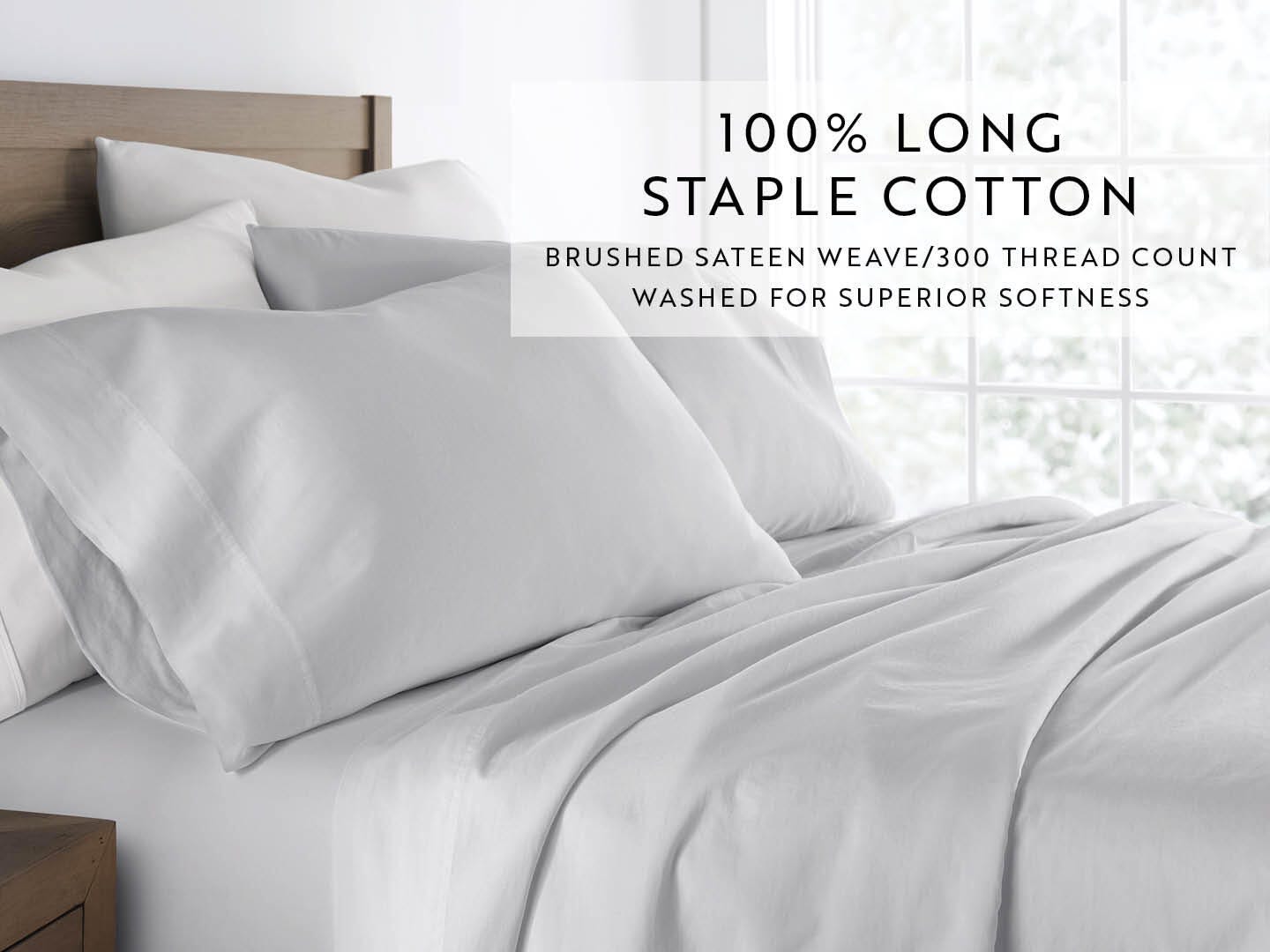 iEnjoy Home Staple 4 Piece California King Sheet Set, Light Gray, large