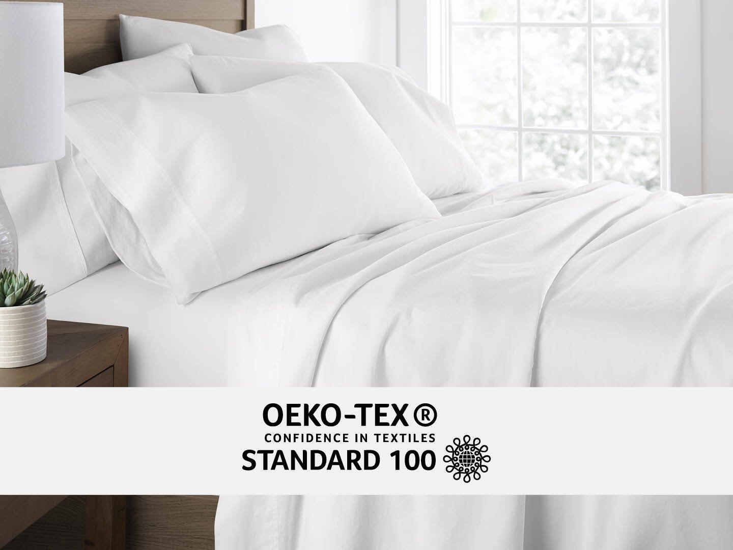 iEnjoy Home Staple 4 Piece California King Sheet Set, White, large