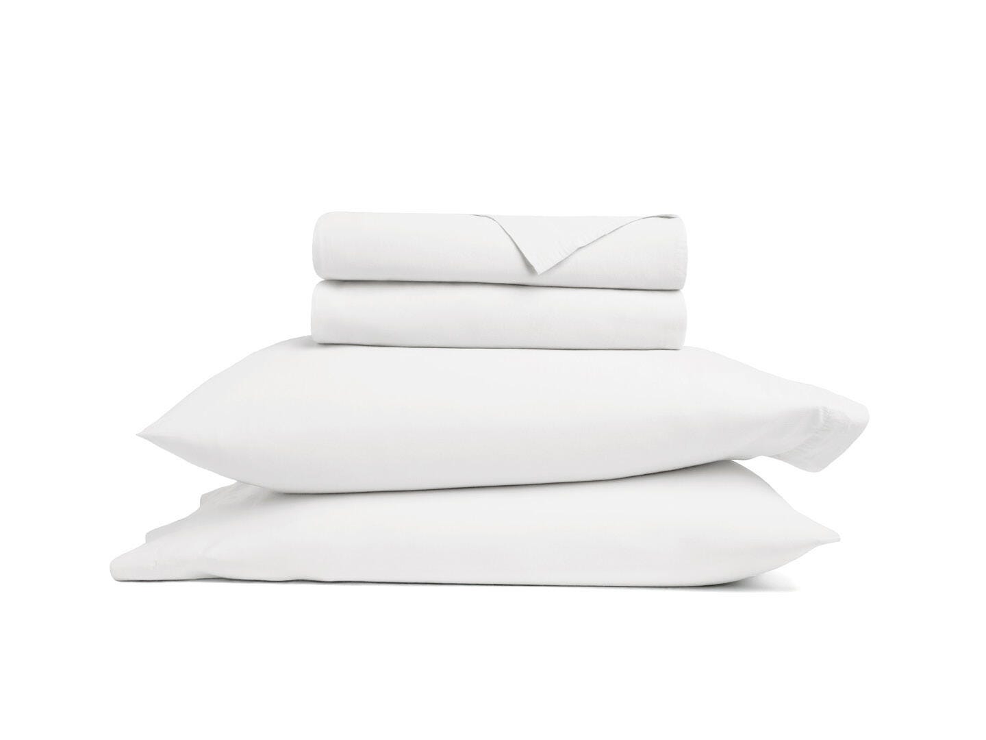 iEnjoy Home Percale 4 Piece Full Sheet Set, White, rollover