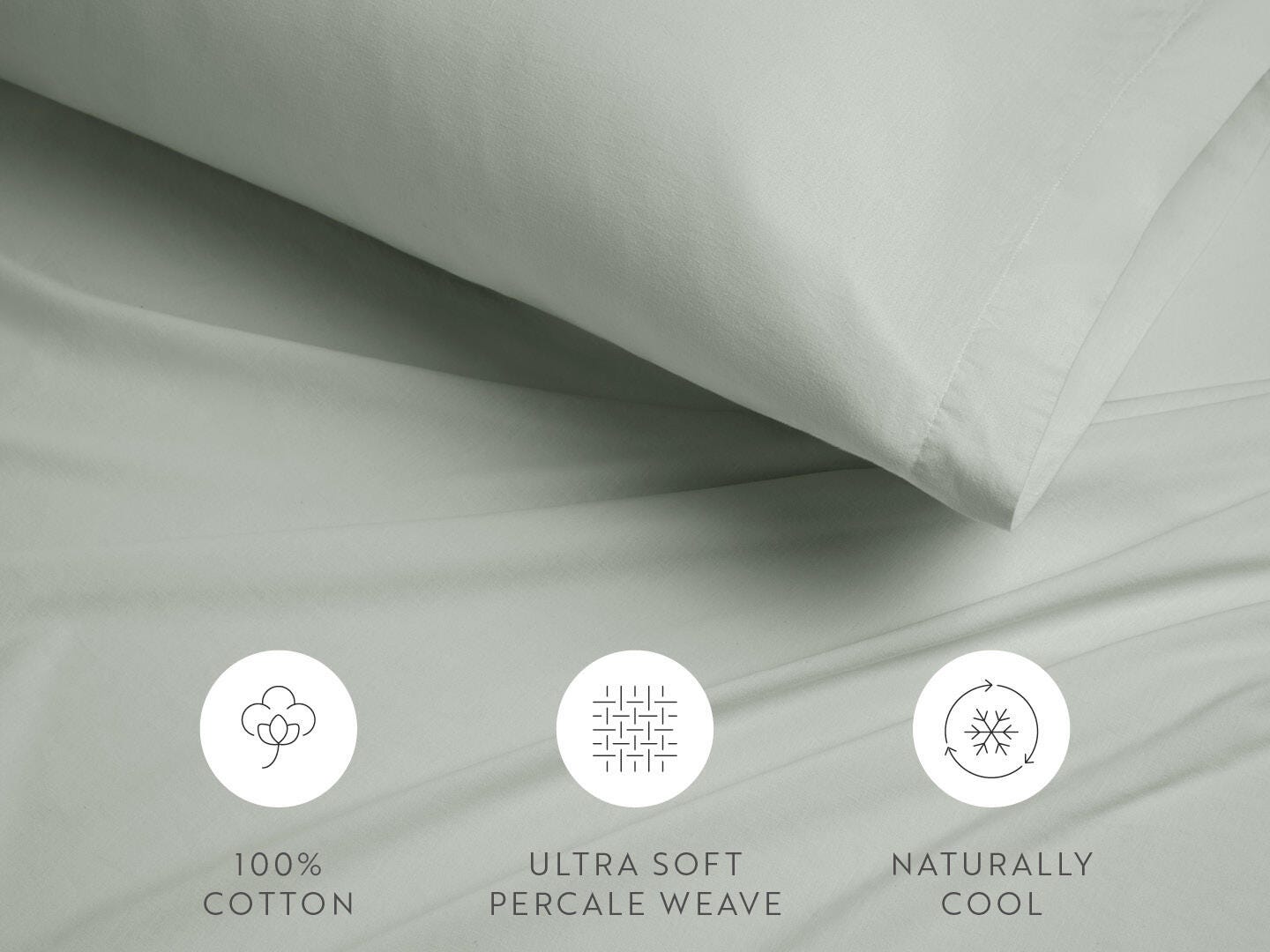 iEnjoy Home Percale 4 Piece Full Sheet Set, Green Haze, large