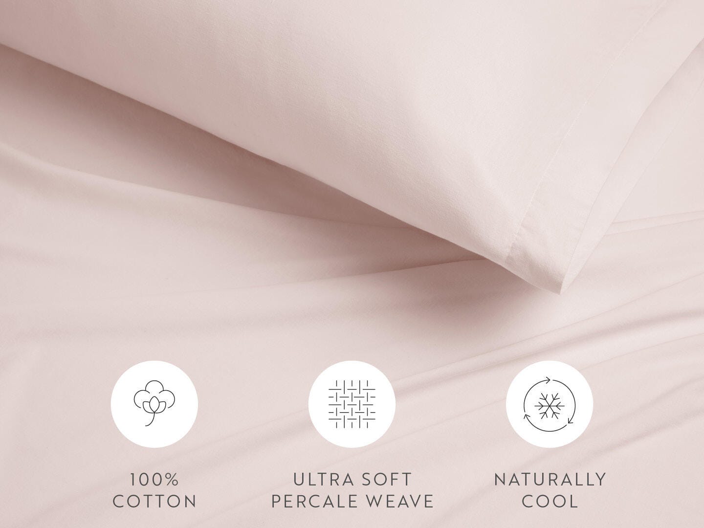 iEnjoy Home Percale 4 Piece Full Sheet Set, Rose, large