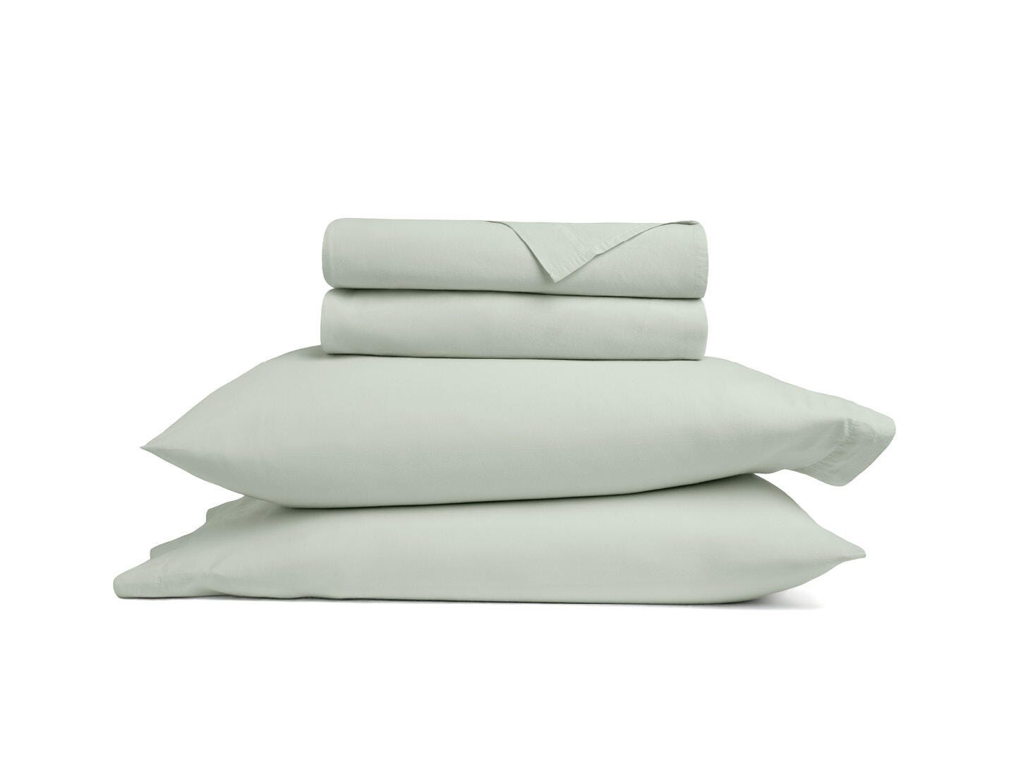 iEnjoy Home Percale 4 Piece King Sheet Set, Green Haze, rollover