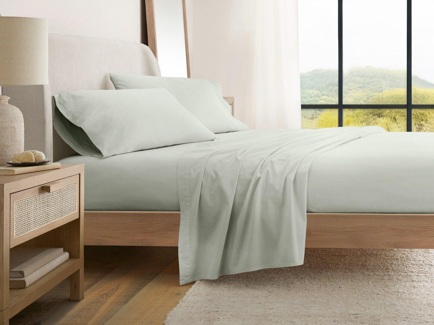 iEnjoy Home Percale 4 Piece King Sheet Set, Green Haze, large