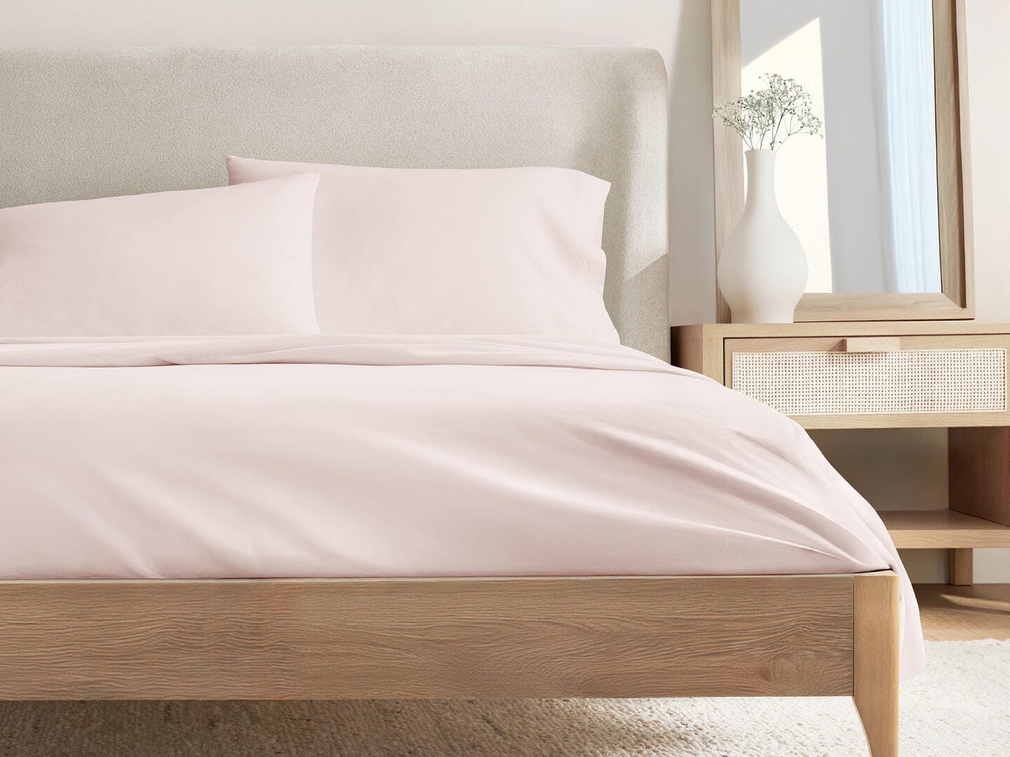 iEnjoy Home Percale 4 Piece King Sheet Set, Rose, large